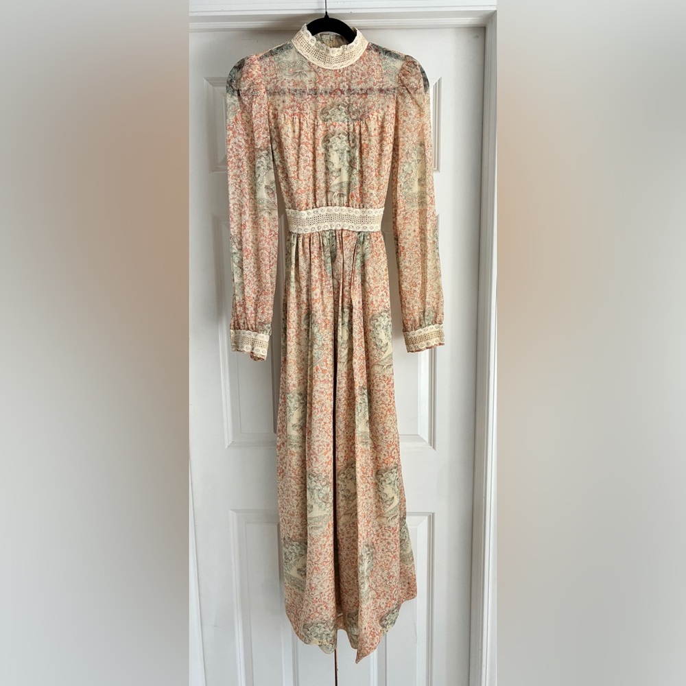 *RARE VINTAGE* 1970s Art Nouveau Act I New York Prairie Dress size 7